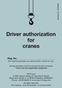 Driver authorization for cranes